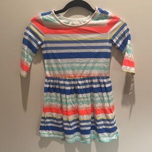 NWT Cat and Jack Colorful Striped Girls Dress